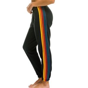 Aviator Nation Navy/Charcoal Track Joggers with 5 Stripes